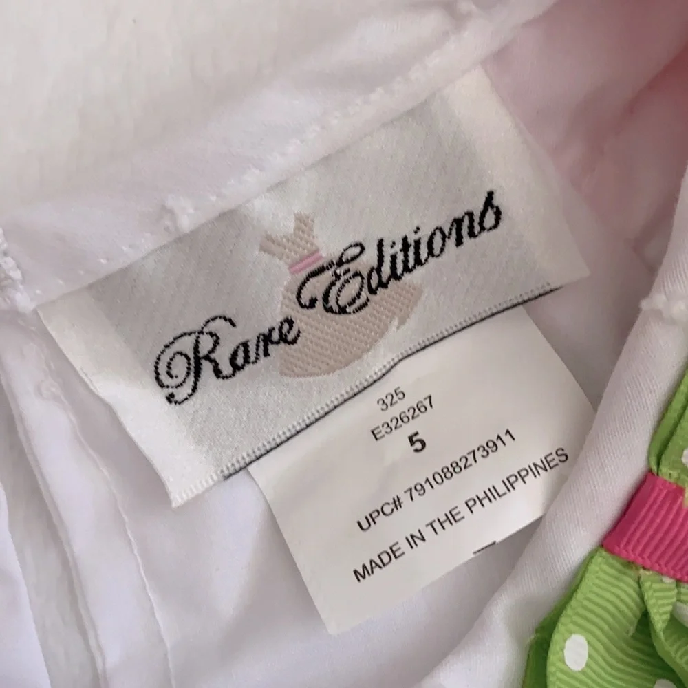 Rare Editions | Cupcake Swiss Dot Birthday Scallop Hem Dress E326267 White (5) - Picture 7 of 16
